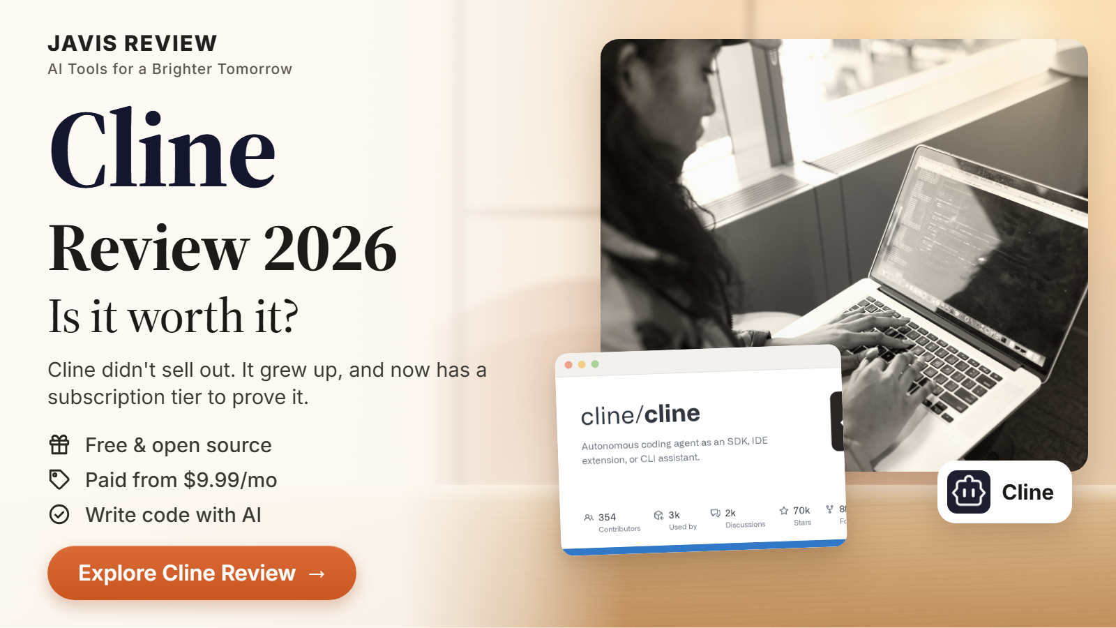 JAVIS thumbnail for the Cline review 2026