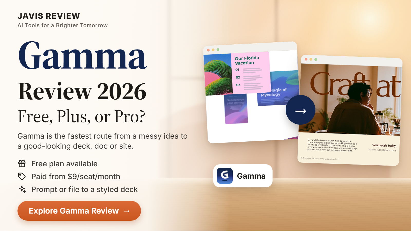 JAVIS thumbnail for the Gamma review 2026 card