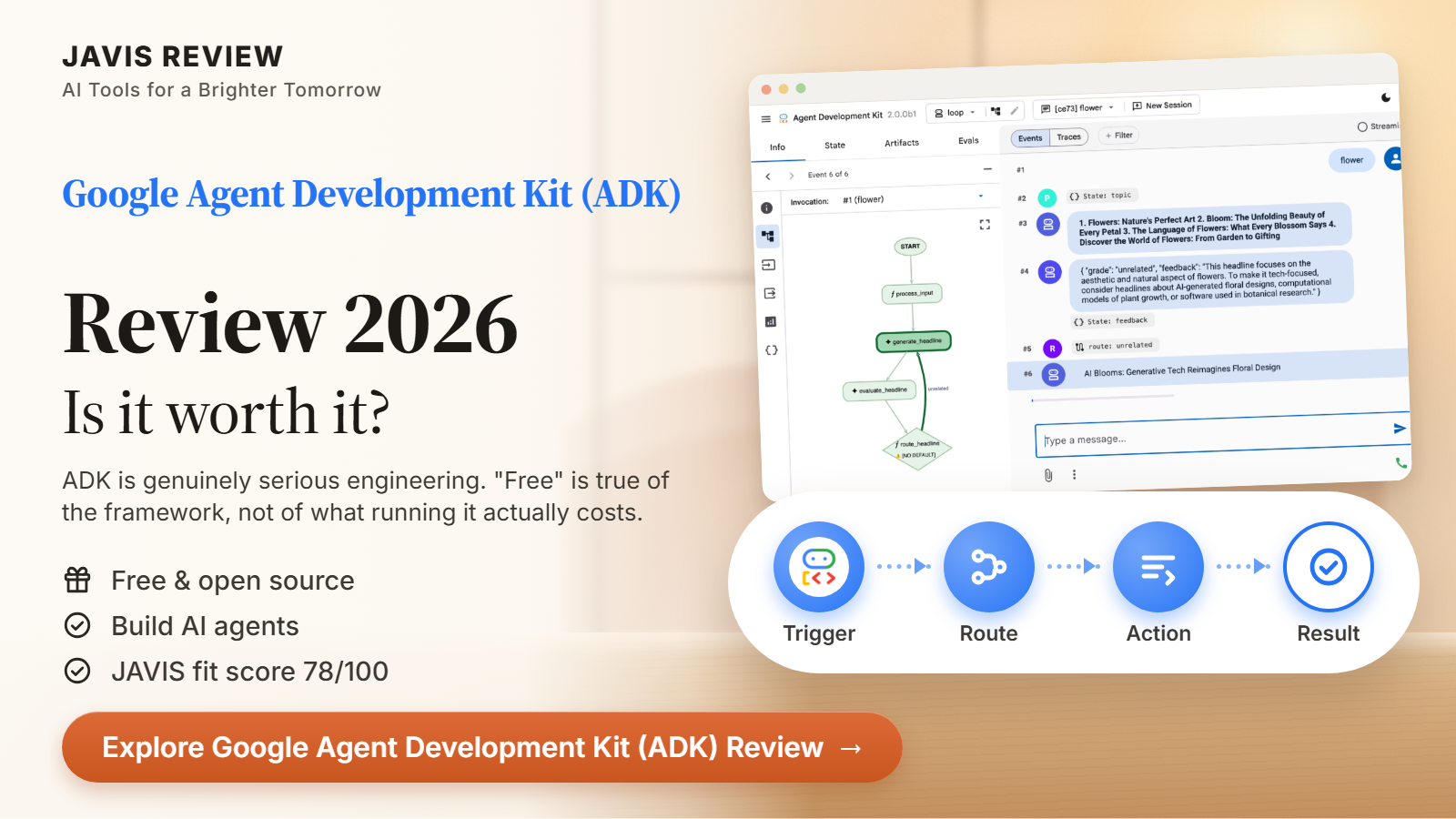 JAVIS thumbnail for the Google ADK review 2026 card
