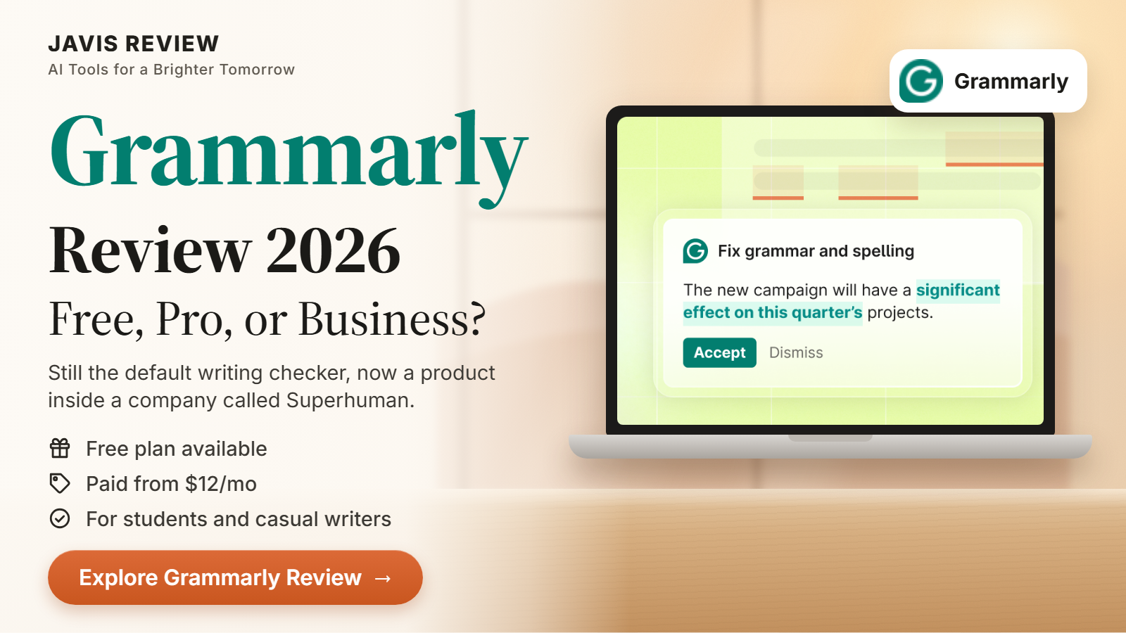 JAVIS thumbnail for the Grammarly review 2026 card
