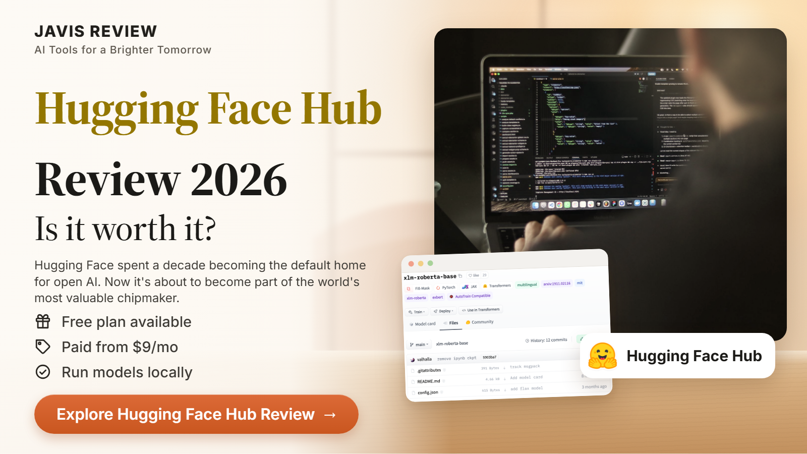 JAVIS thumbnail for the Hugging Face Hub review 2026 card