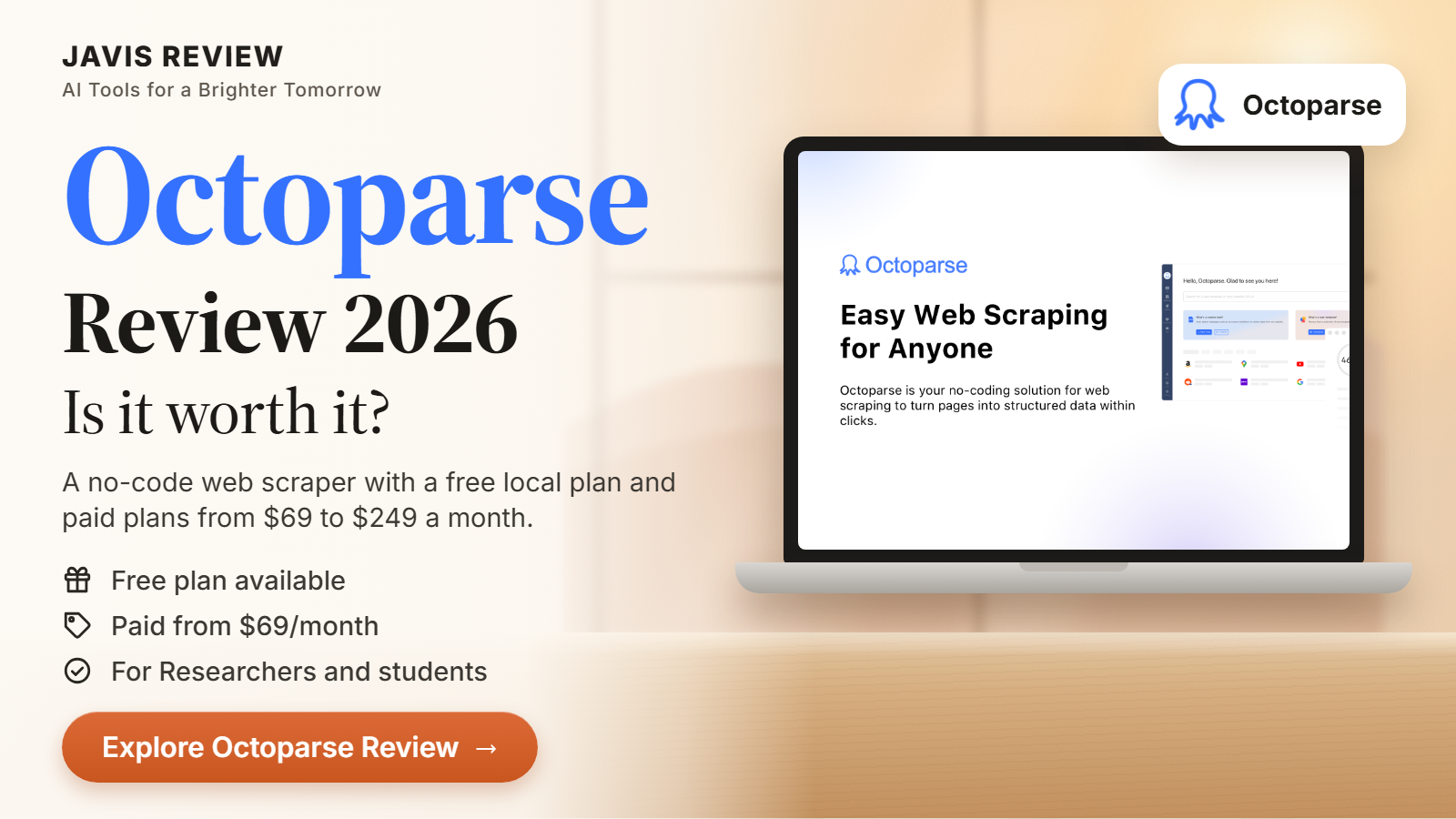 JAVIS thumbnail for the Octoparse review 2026 card
