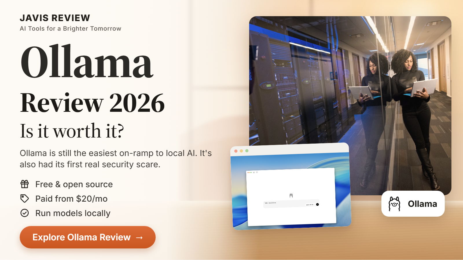 JAVIS thumbnail for the Ollama review 2026 card