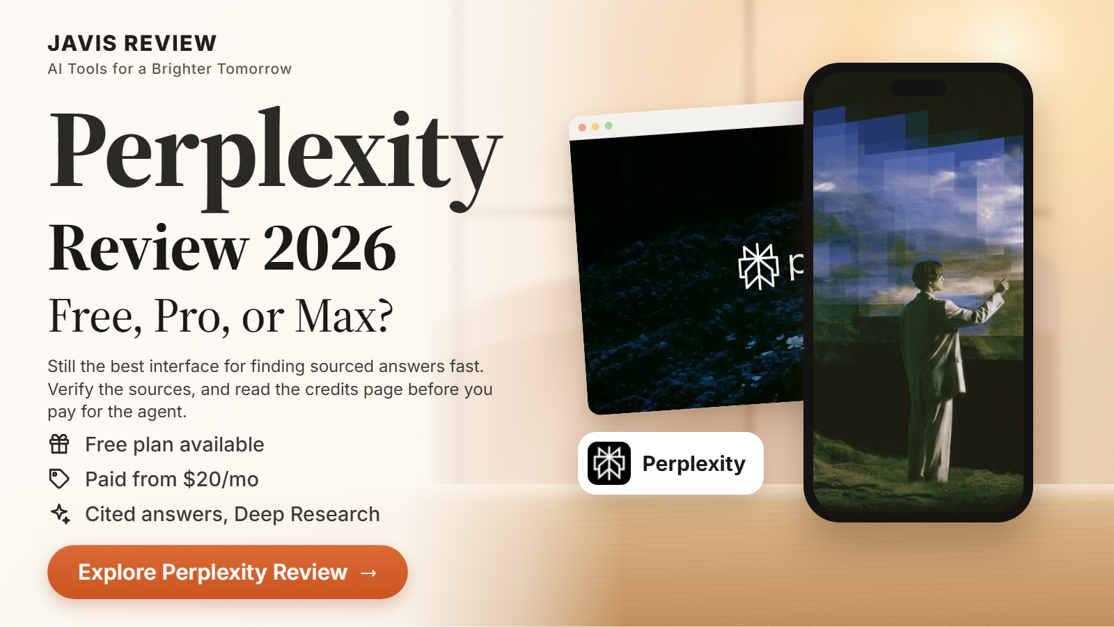 JAVIS thumbnail for the Perplexity review 2026 card