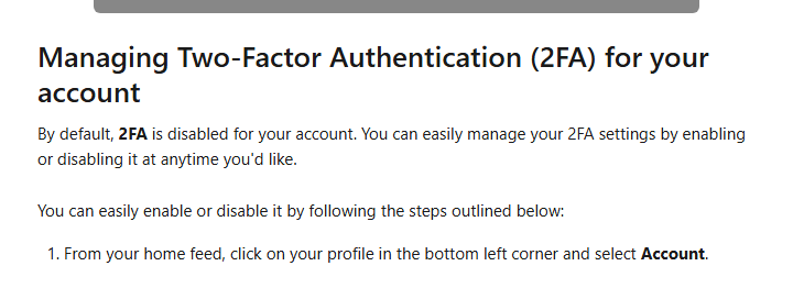 Podia help article Managing Two-Factor Authentication for your Podia account, explaining that a verification code is sent to your account email when you sign in from an unrecognised device, and that by default 2FA is disabled